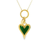 Chaîne Cœur Malachite Or 14K