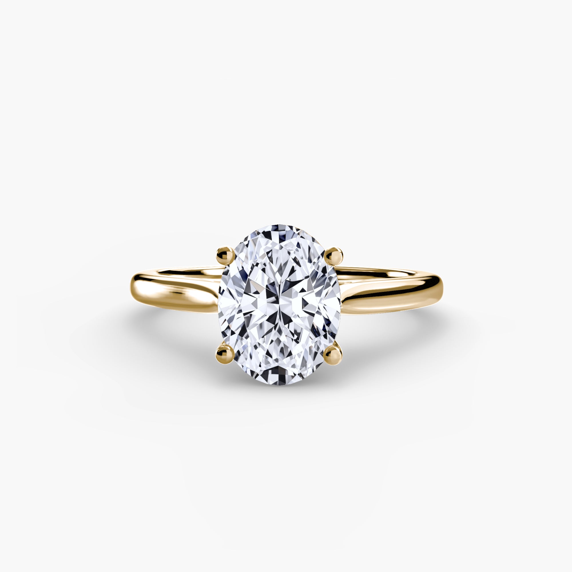 Cathedral Diamond Solitaire Engagement Ring - 14K Choose the cut