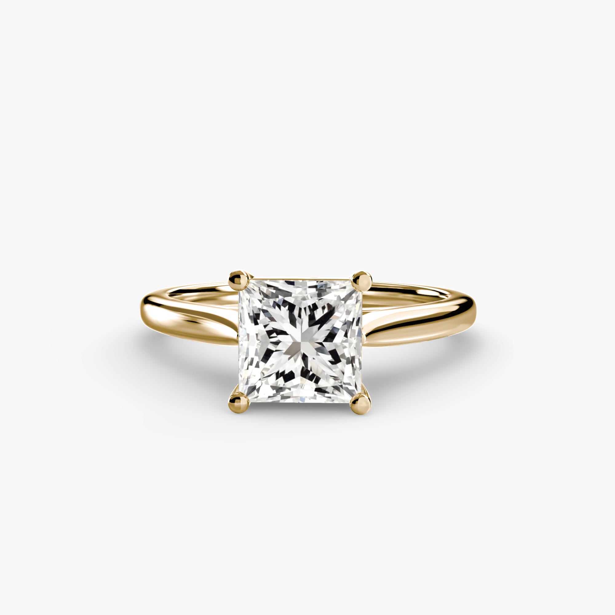 Cathedral Diamond Solitaire Engagement Ring - 14K Choose the cut