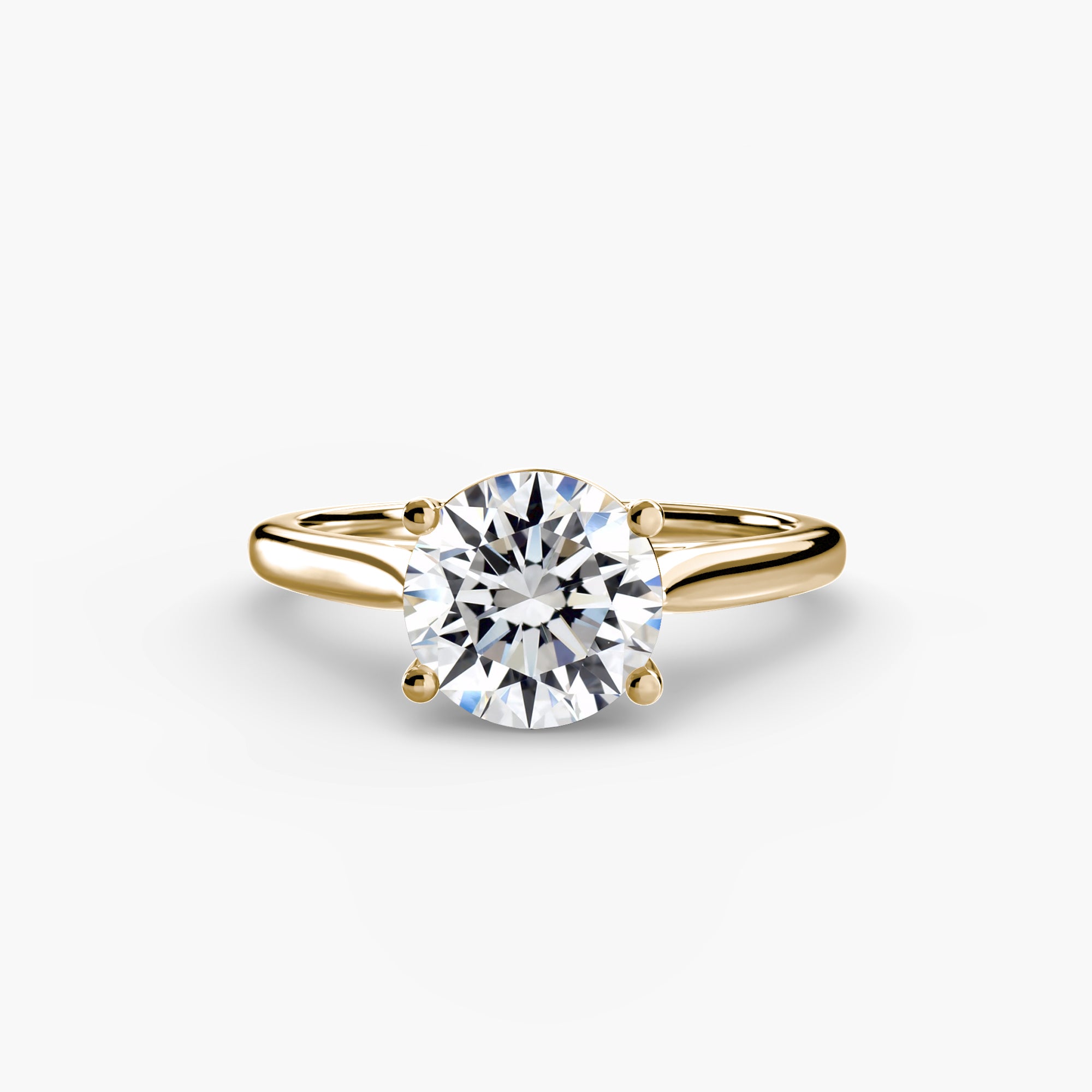 Cathedral Diamond Solitaire Engagement Ring - 14K Choose the cut