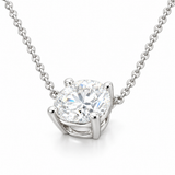 Classic Round Brilliant Cut Solitaire Diamond necklace - 14k 1.5carat