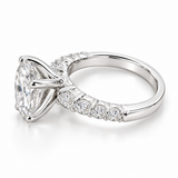 Bague solitaire en diamant ovale brillant de 3 carats 