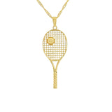 Tennis Racket Pendant 10K Gold -