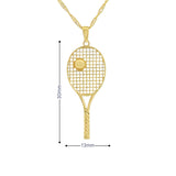 Tennis Racket Pendant 10K Gold -
