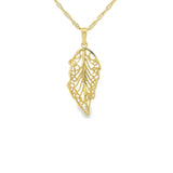 Leaf Two-Tone Pendant 10K Gold