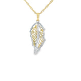 Leaf Two-Tone Pendant 10K Gold