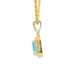 Gold Pendant with Emerald-Cut  and CZ Halo