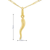 Italian Horn Pendant 10K Gold -UniSex