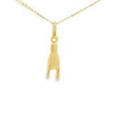 I Love you Hand Gesture Pendant 10K Gold -UniSex