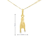 I Love you Hand Gesture Pendant 10K Gold -UniSex