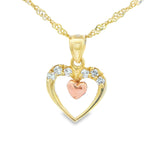 Heart Two-Tone Pendant 10K Gold -Emma