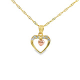 Heart Two-Tone Pendant 10K Gold -Emma