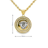 Medusa Two-Tone Pendant 10K Gold -Unisex12