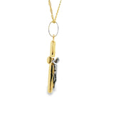 Jesus Cross Two-Tone Pendant 10K Gold - Batran