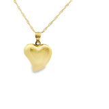 Pendentif cœur bicolore en or 10 carats taillé