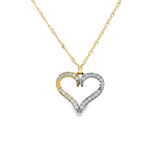 Pendentif cœur bicolore en or 10 carats - Halfa