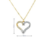 Pendentif cœur bicolore en or 10 carats - Halfa