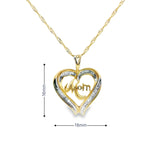 Pendentif cœur en or 10 carats et diamants - Maman
