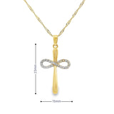 Infinity Cross Pendant 10K Gold