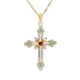 Cross Pendant 14K Gold Diamonds-Ortho