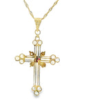 Cross Pendant 14K Gold Diamonds-Ortho