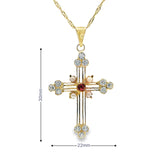Cross Pendant 14K Gold Diamonds-Ortho