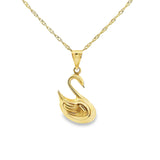 Swan Pendant 10K Gold