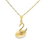 Swan Pendant 10K Gold