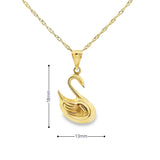 Swan Pendant 10K Gold