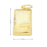 Square Big Medallion Pendant 10K Gold