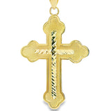 Diamond Cut Orthodox Cross Pendant 10K Gold