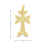 Armenian Cross Pendant 10K Solid Gold