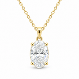 Oval Cut Solitaire Diamond necklace - 14k