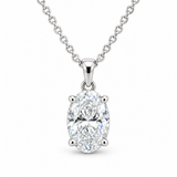 Oval Cut Solitaire Diamond necklace - 14k
