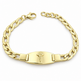 Gold Medical Allergy Bracelet Figaro Link - Men -Stainless