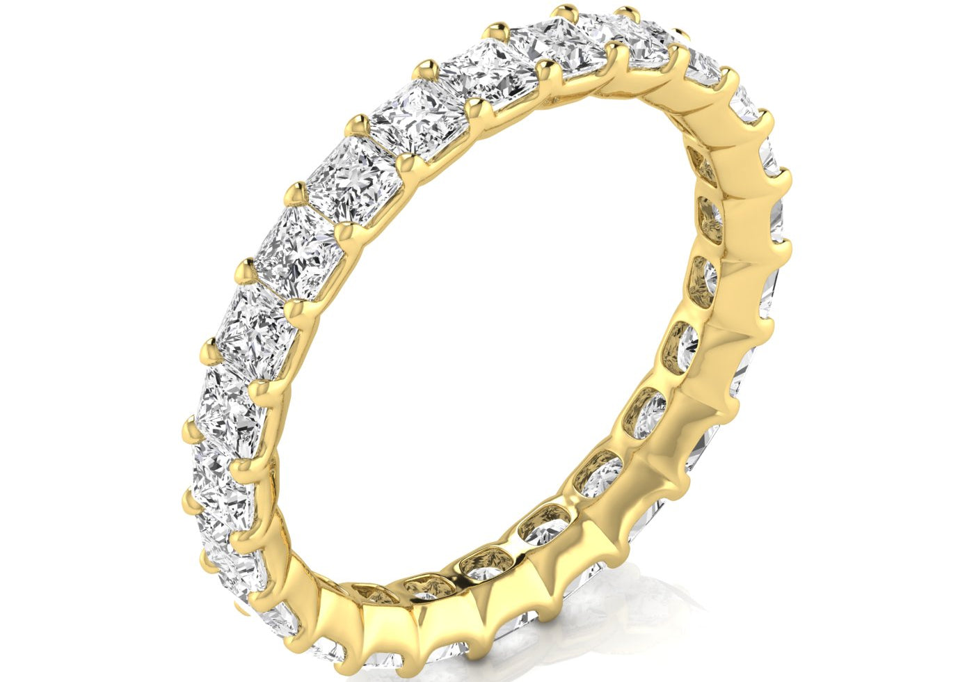 Princess Shape Eternity Gold Band - Ora
