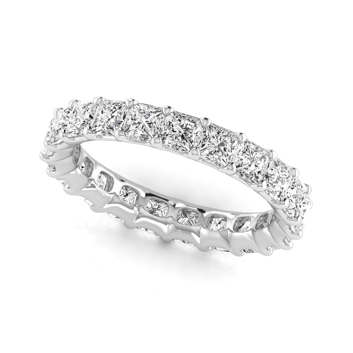 Princess Shape Eternity Gold Band - Ora
