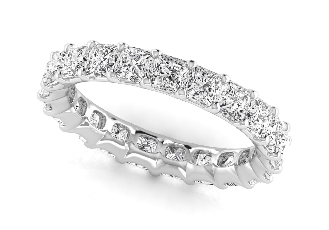 Princess Shape Eternity Gold Band - Ora