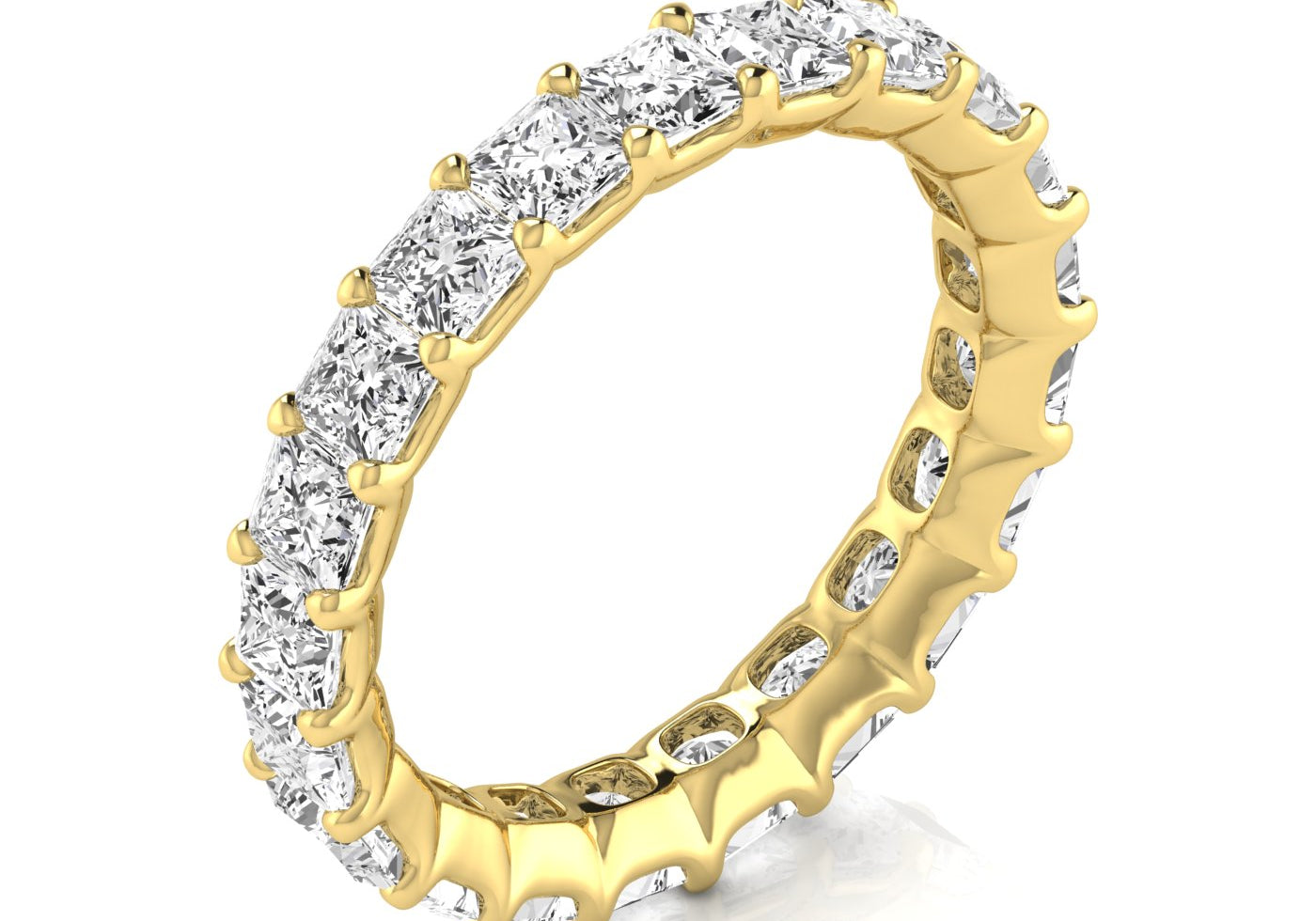 Princess Shape Eternity Gold Band - Ora