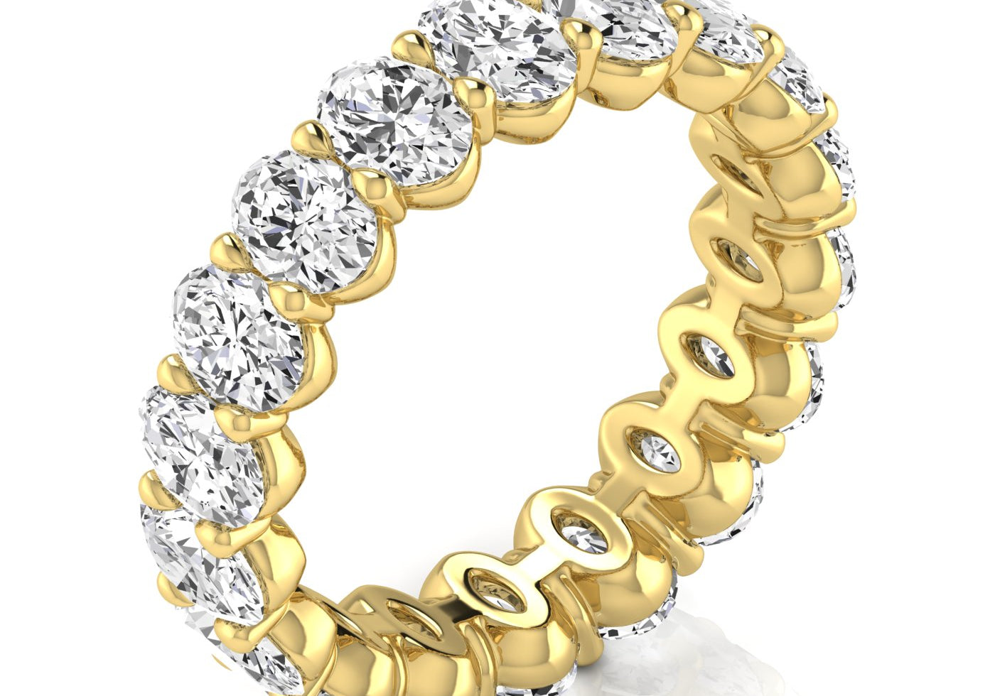 Oval Shape Eternity Gold Band - Ora