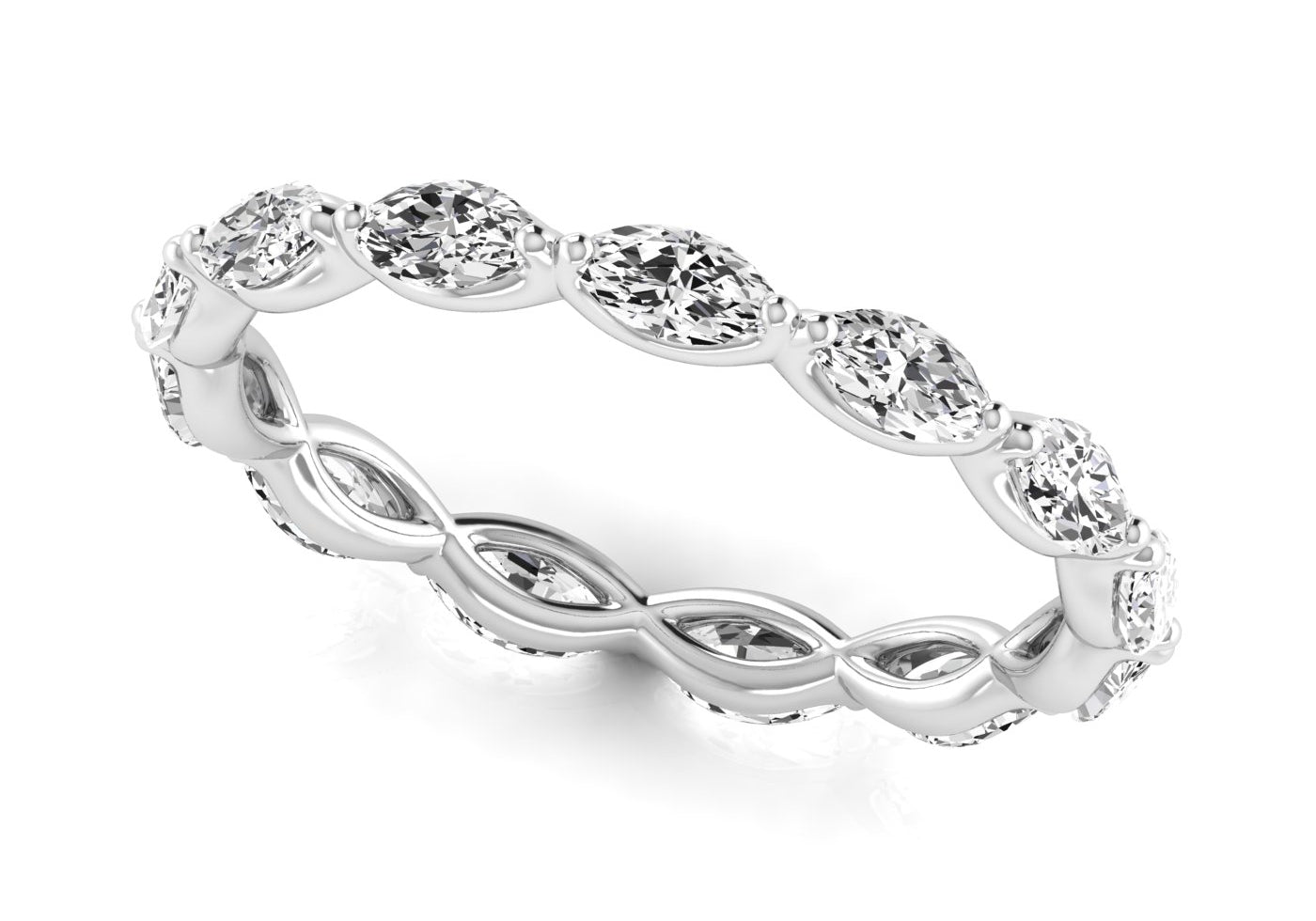 Marquise Shape Eternity Gold Band - Ora