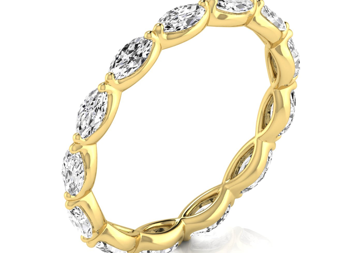 Marquise Shape Eternity Gold Band - Ora