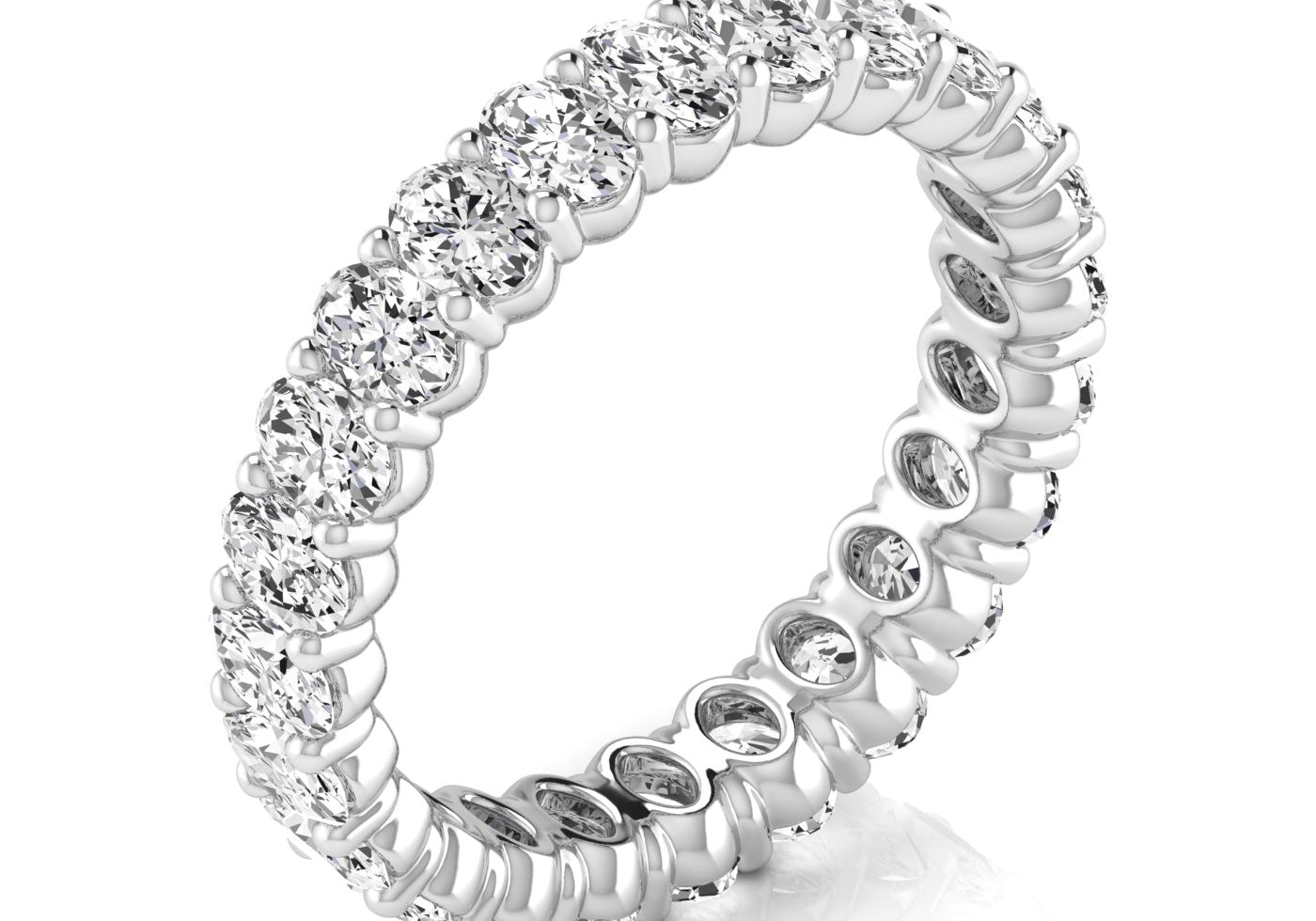 Oval Shape Eternity Gold Band - Ora