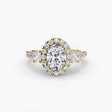 Three-Stone Ring with Halo 2