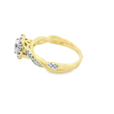 Elegant Modern Cluster Gold Diamond Ring-Amalia