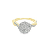 Elegant Modern Cluster Gold Diamond Ring-Amalia