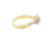 Elegant Modern Cluster Gold Diamond Ring-Amalia