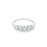 14K Oval Diamond Semi-Eternity Ring-Alina