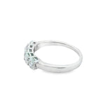 14K Oval Diamond Semi-Eternity Ring-Alina