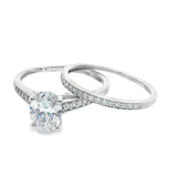 10K Oval Diamond Bridal Set-Patricia